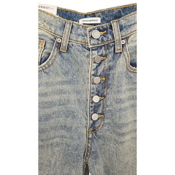 NWT WeWoreWhat The Danielle High Rise Vintage Straight Jeans 27 4 Light Wash - Picture 9 of 11